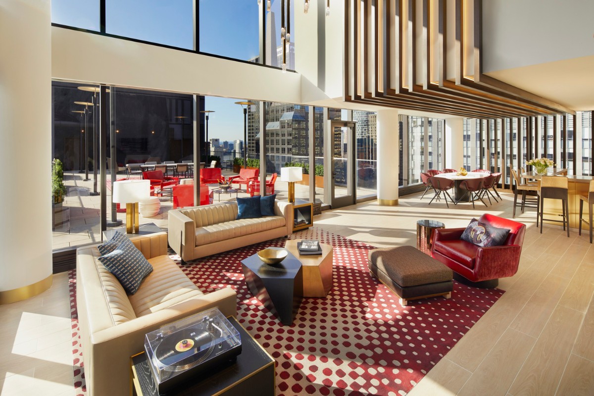 Hotel Penthouse Suite Designed to Accommodate Guests and Entertain