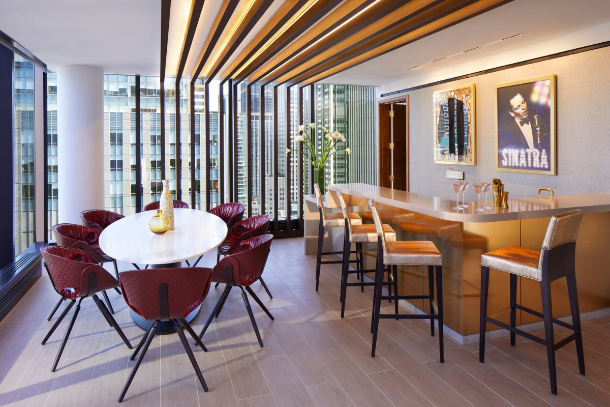 hotel, Hotel Penthouse Suite Designed to Accommodate Guests and Entertain